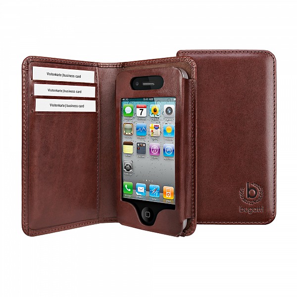 bugatti Smart Bookcase für Apple iPhone 4 4S in braun 08070
