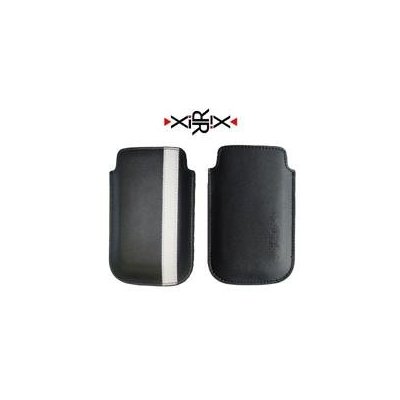 XiRRiX Echt Leder Vertikal Tasche schwarz / weiss