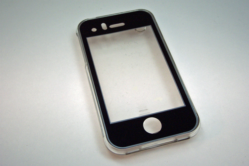 Crystal Case für iPhone 3G mit Displayschutz schwarz