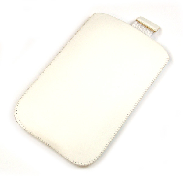 Tasche für HTC HD 2 Etuiformat mit Lasche weiß