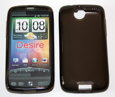 Silikon Case für HTC Desire transparent schwarz