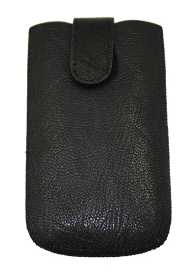 Etui in Rindslederoptik schwarz für HTC Desire HD