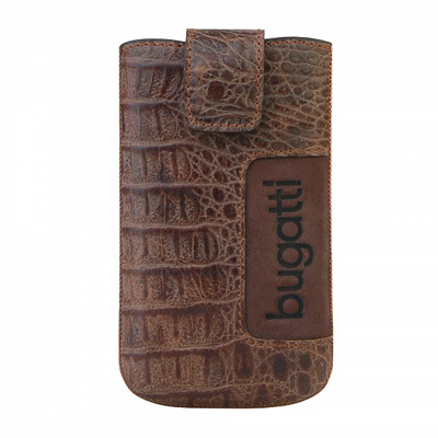 Bugatti Leder Tasche Size SL Croco hellbraun / light brown