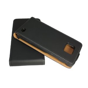 Premium Flip Leder Tasche schwarz für Samsung i9100 Galaxy S2 / S II