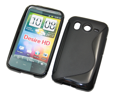 Rubber Case Wave schwarz für HTC Desire HD