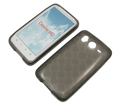 Silikon Case transparent schwarz für HTC Desire HD