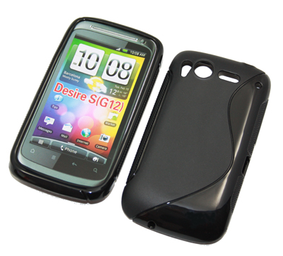 Rubber Case schwarz Wave für HTC Desire S