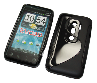 Rubber Case wave schwarz für HTC Evo 3D