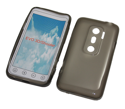 Silikon Case transparent-schwarz für HTC Evo 3D