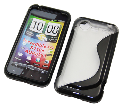 Rubber Case transparent + schwarz Wave HTC Incredible S
