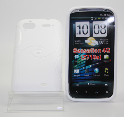 Rubber Case weiß Wave für HTC Sensation