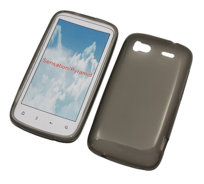 Silikon Case transparent schwarz für HTC Sensation