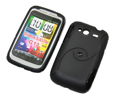 Rubber Case Wave schwarz für HTC Wildfire S