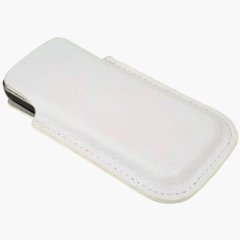 Etui echt Leder Tasche weiss für Samsung S5230