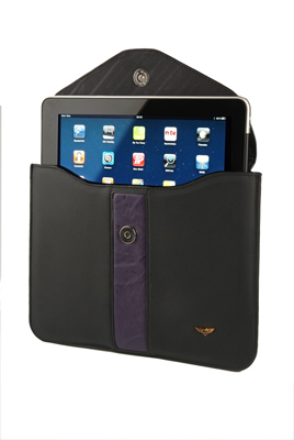 MACLOVE Leather Travel Case für Apple iPad 1 + 2 schwarz