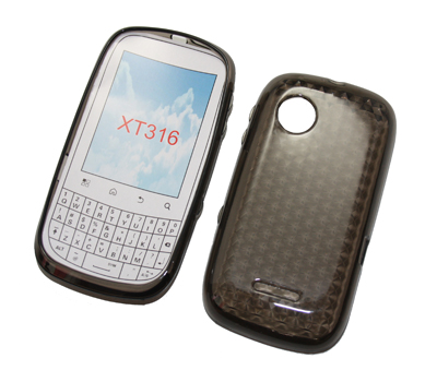 Silikon Case transparent schwarz / Motorola Fire XT 316