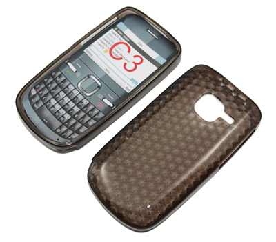 Silikon Case transparent schwarz für Nokia C3