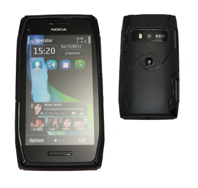 Rubber Case wave schwarz für Nokia X7