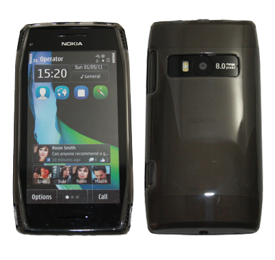 Silikon Case transparent schwarz für Nokia X7
