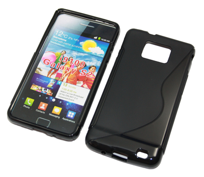 Rubber Case Wave schwarz für Samsung I9100 Galaxy S2