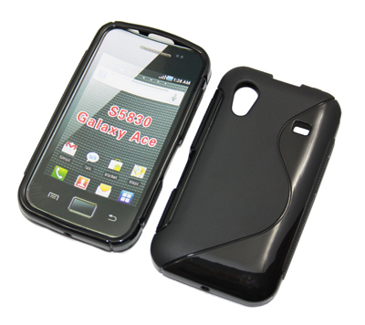 Rubber Case schwarz Wave für Samsung S5830