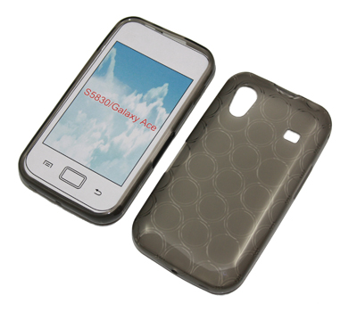 Silikon Case transparent schwarz für Samsung S5830