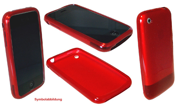 Silikon Case Transparent Rot HTC Touch Diamond