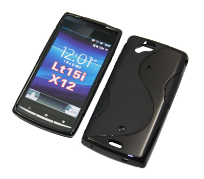 Rubber Case schwarz Wave für Sony Ericsson X12 / Arc