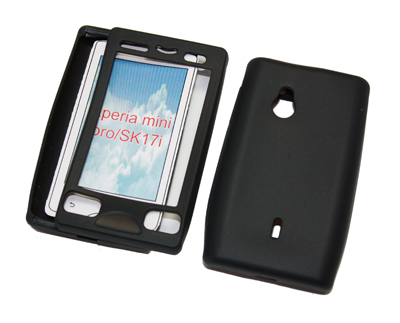 Silikon Case schwarz / Sony Ericsson Xperia mini Pro