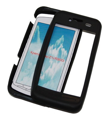 Silikon Case schwarz 2-teilig für SE Xperia Play
