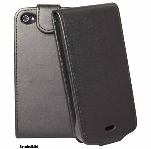 Tasche Flip in Lederoptik schwarz Samsung Wave II S8530